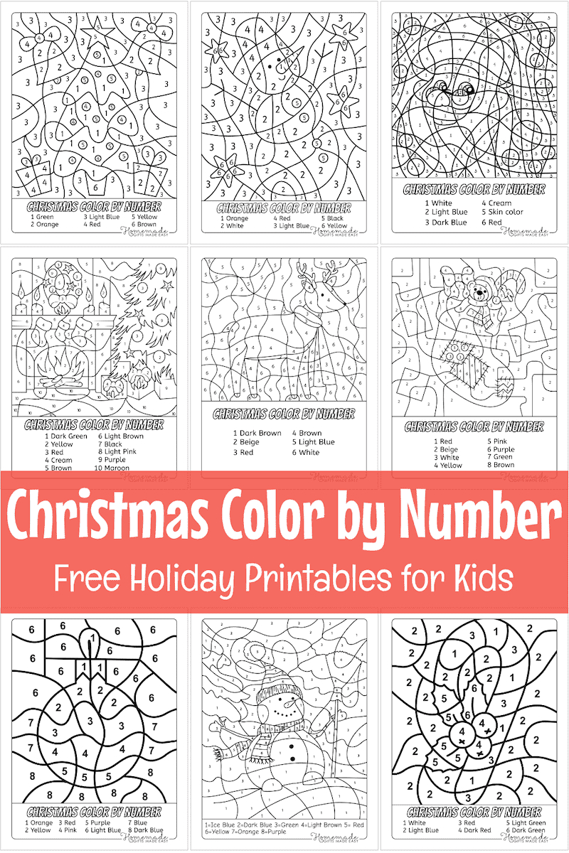 Free Christmas Colornumber Printables regarding Free Christmas Color By Number Printable