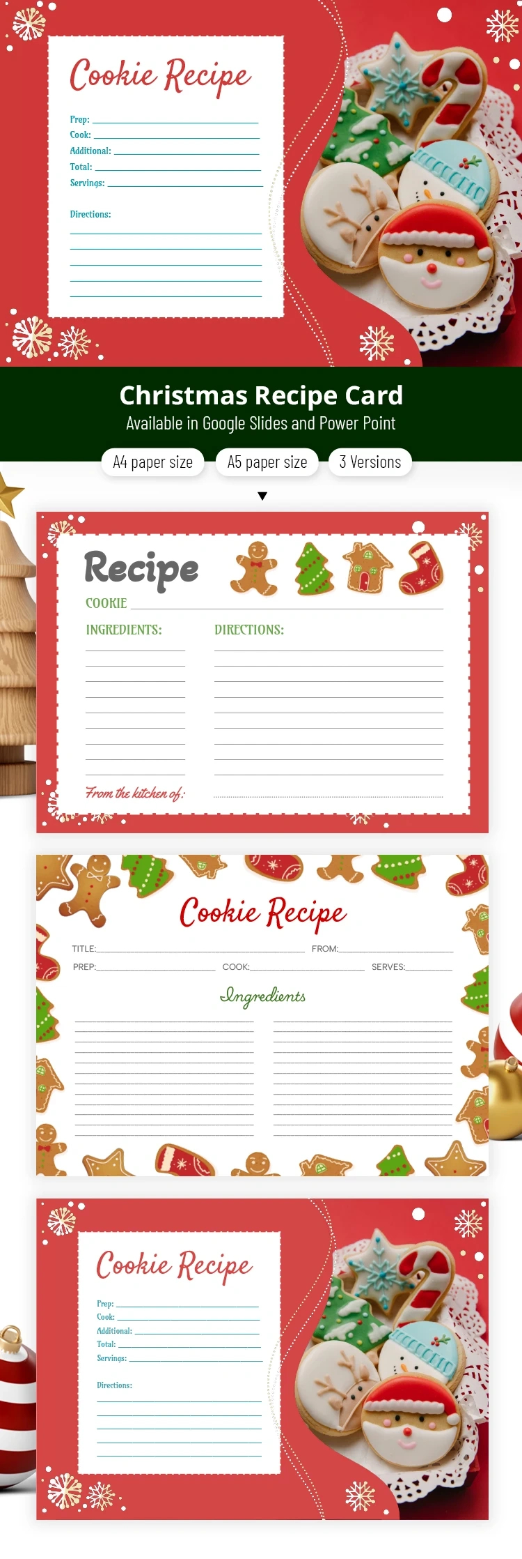 Free Christmas Cookie Recipe Template In Google Slides And with regard to Free Printable Christmas Cookie Templates