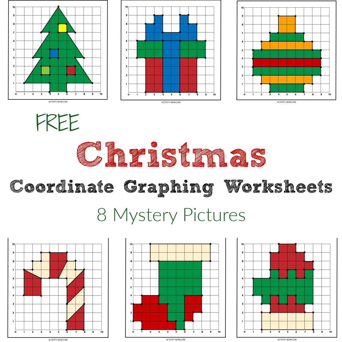 Free Christmas Coordinate Graphing Worksheets - The Activity Mom intended for Printable Christmas Coordinates Worksheets