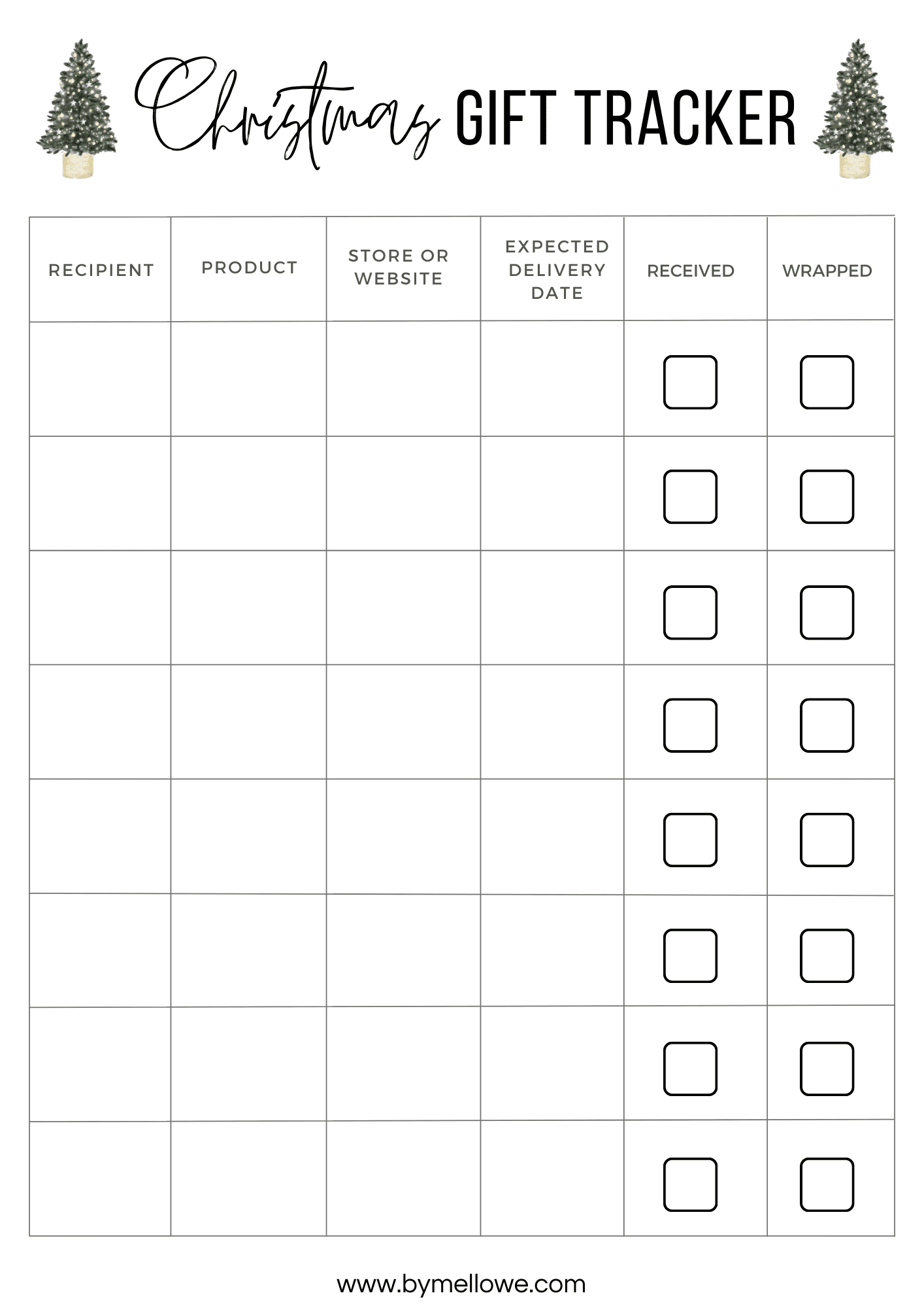 Free Christmas Gift Tracker Printable - The Wellthy Mama intended for Free Printable Christmas Gift Tracker