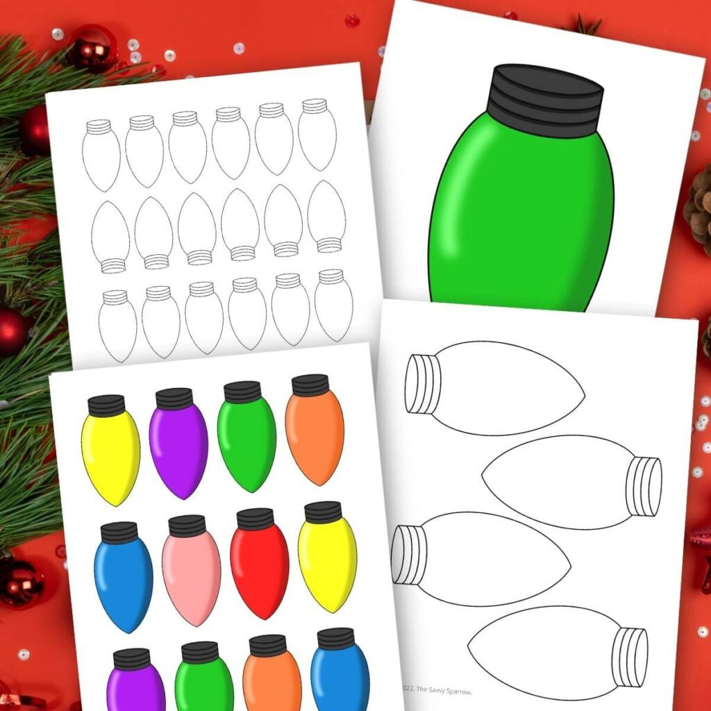 Free Christmas Light Template - Printable For Crafts, Garlands, Etc with Free Printable Christmas Light Bulbs