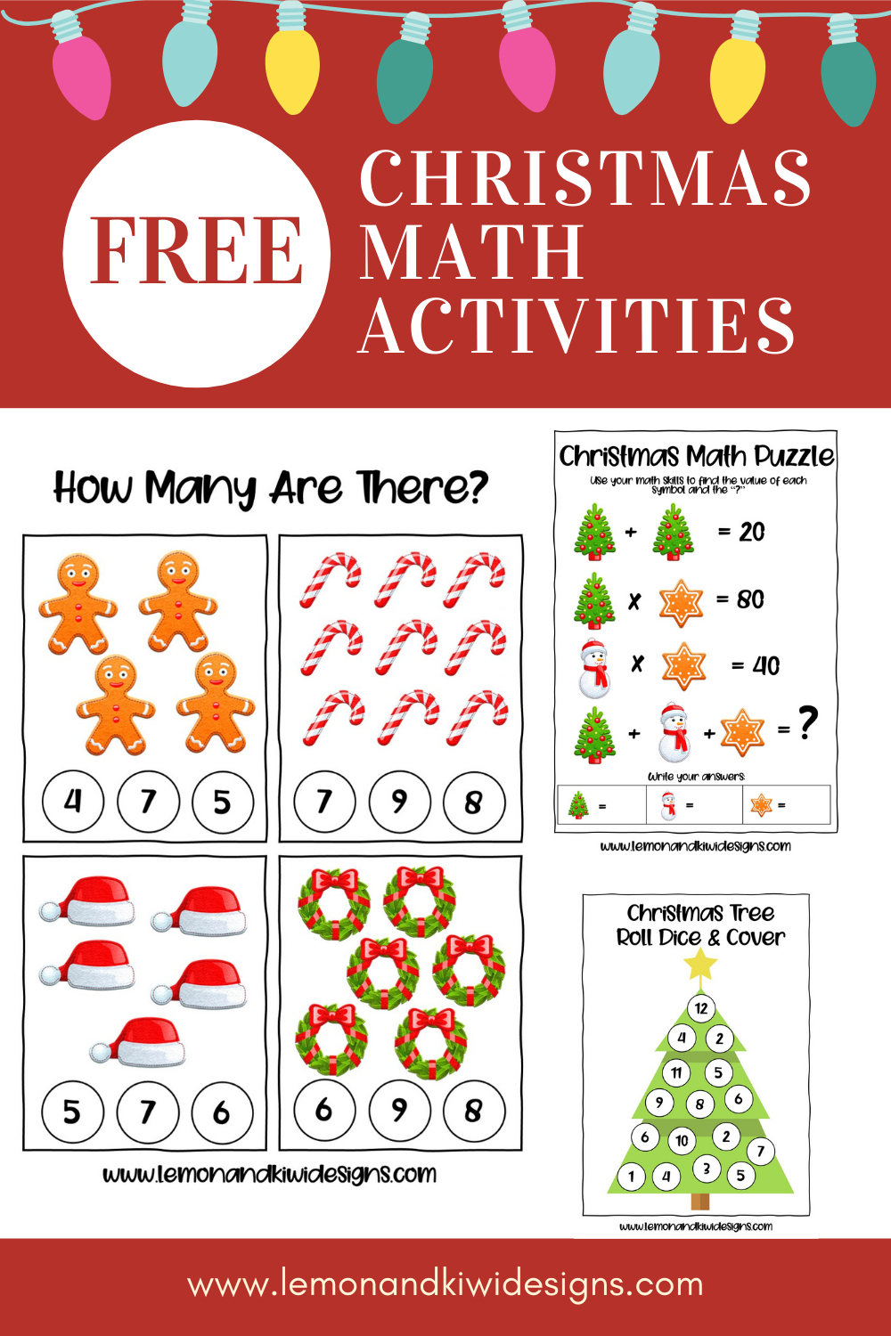 Free Christmas Math Printable Activity Book - Lemon And Kiwi Designs pertaining to Free Christmas Math Printable