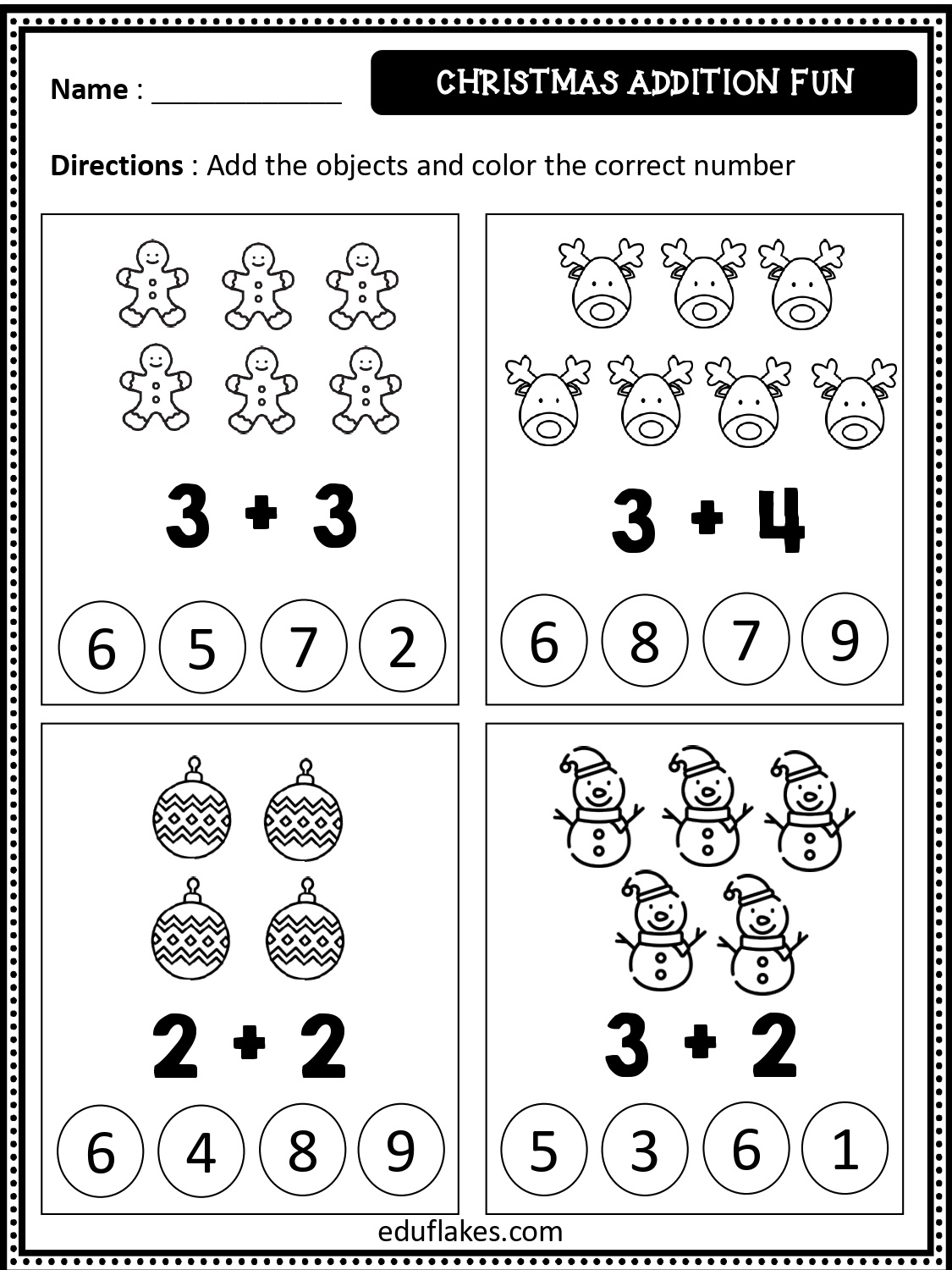 Free Christmas Math Worksheets For Kindergarten - Eduflakes pertaining to Free Christmas Printable Kindergarten