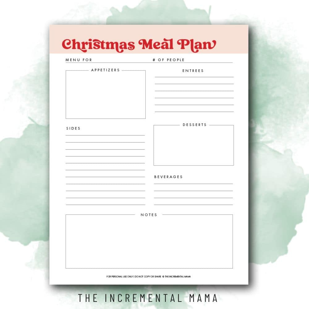 Free Christmas Planner Printable For The Best Holiday Ever - The regarding Free Printable Christmas Menu Planner