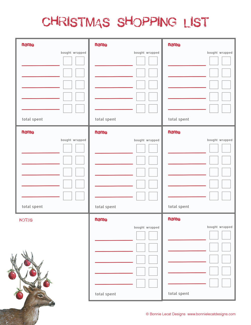 Free Christmas Printable Gift Planner regarding Free Printable Christmas Gift Planner