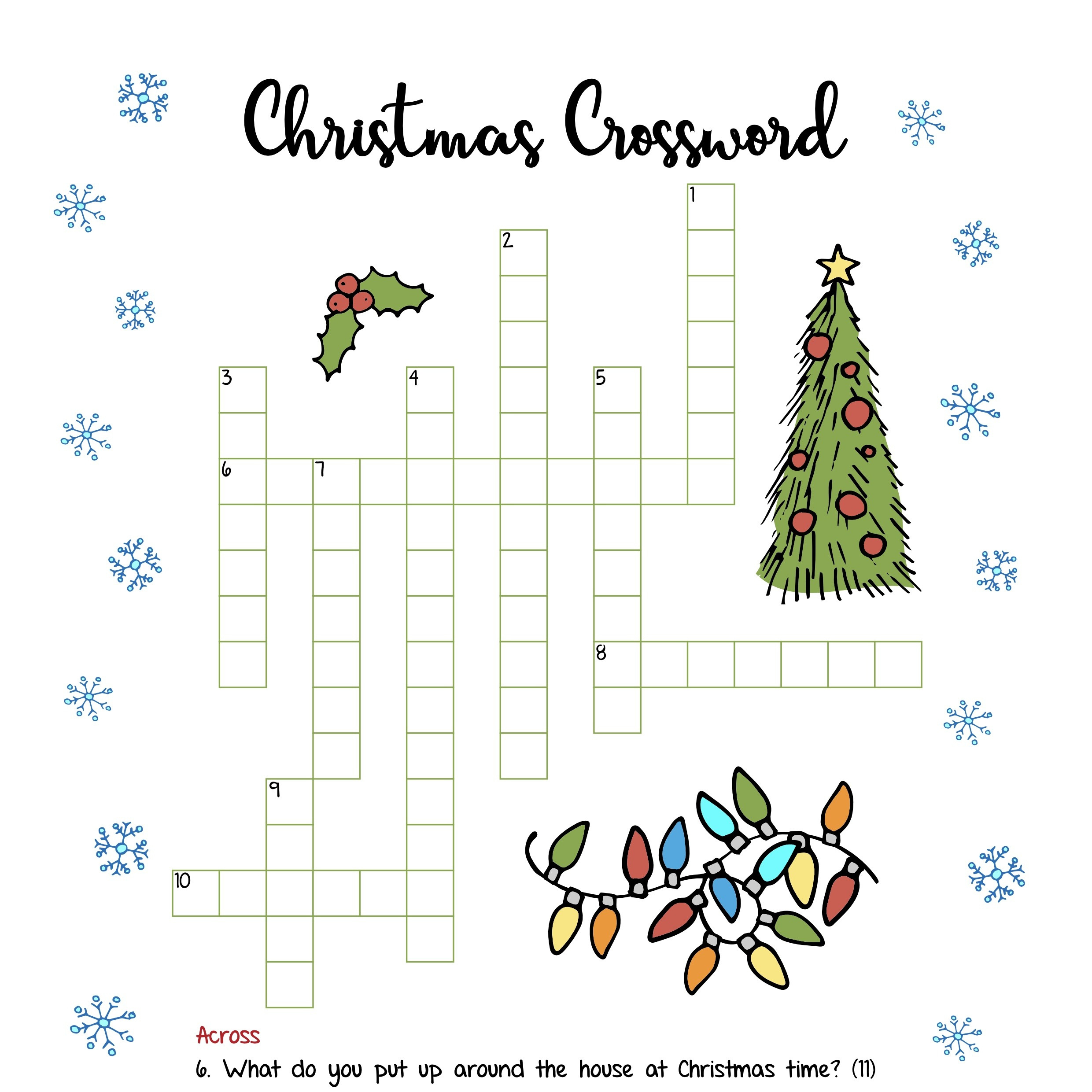 Free Christmas Printables – Crossword | Mama Geek intended for Free Christmas Printable Uk
