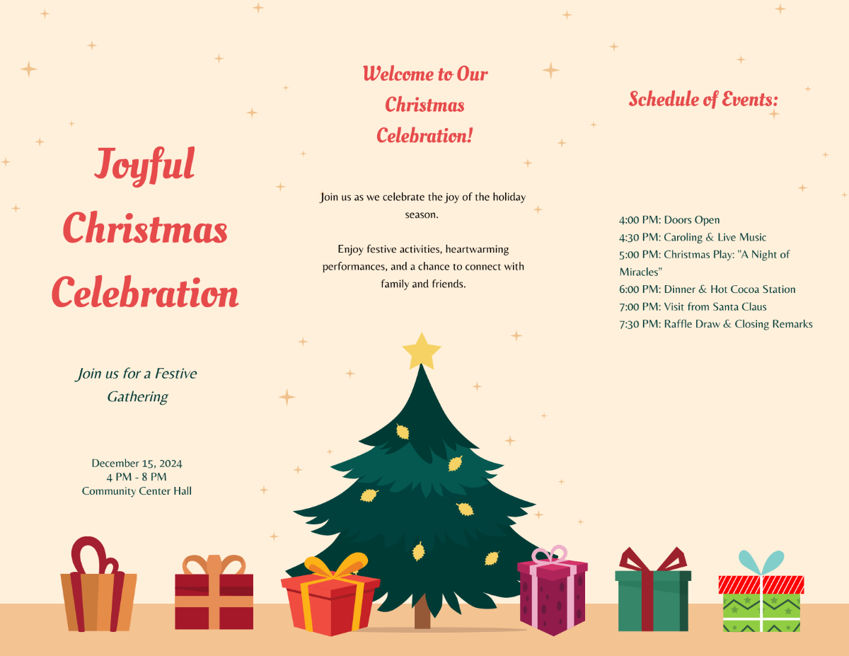 Free Christmas Program Brochure Template To Edit Online inside Free Printable Christmas Programs