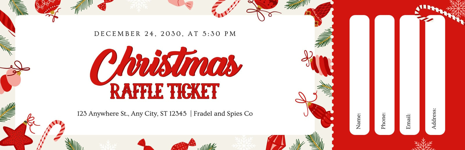 Free Christmas Ticket Templates To Edit And Print | Canva in Printable Christmas Raffle Tickets