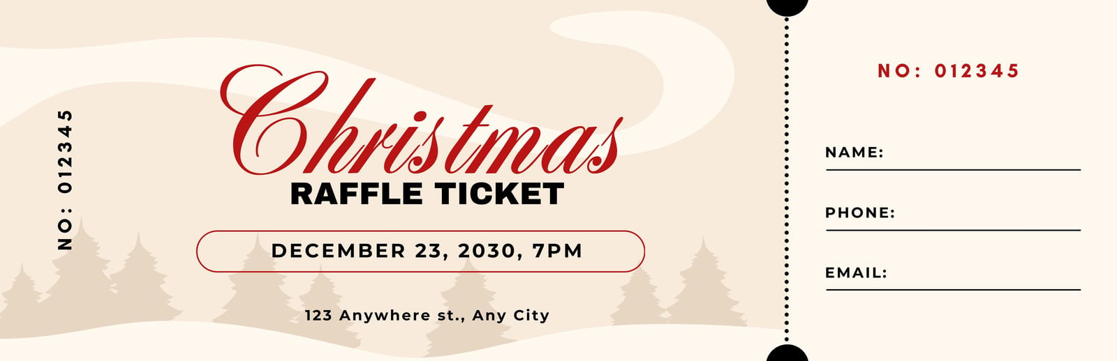 Free Christmas Ticket Templates To Edit And Print | Canva with regard to Printable Christmas Raffle Tickets