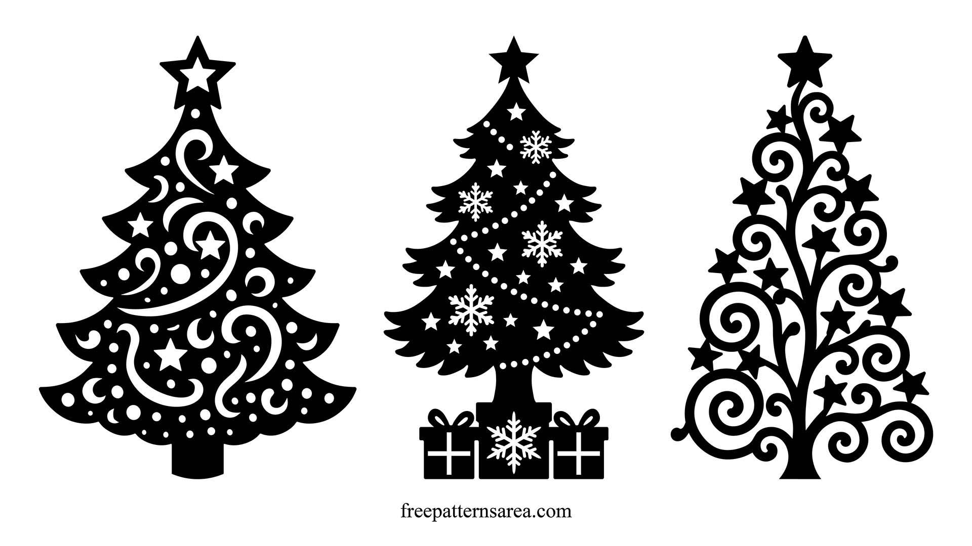Free Christmas Tree Silhouette Vectors – Svg, Png, Dxf pertaining to Free Printable Christmas Silhouette Images