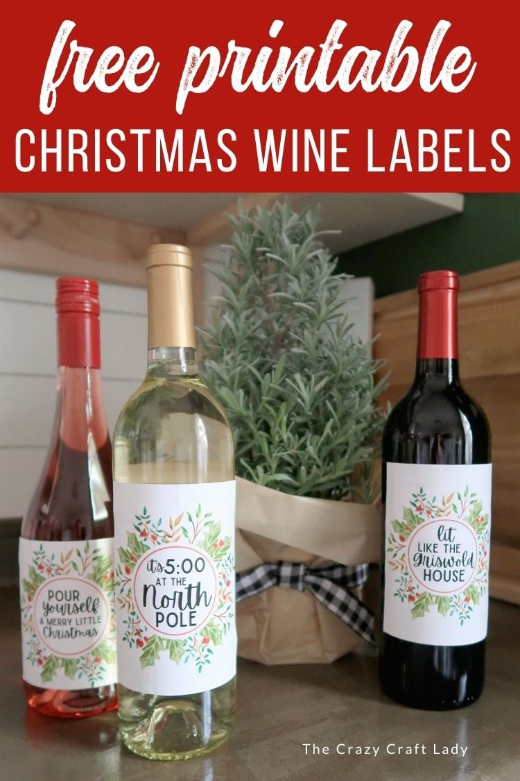 Free Christmas Wine Labels For Bottles - 8 Printables - The Crazy with Christmas Wine Labels Printable