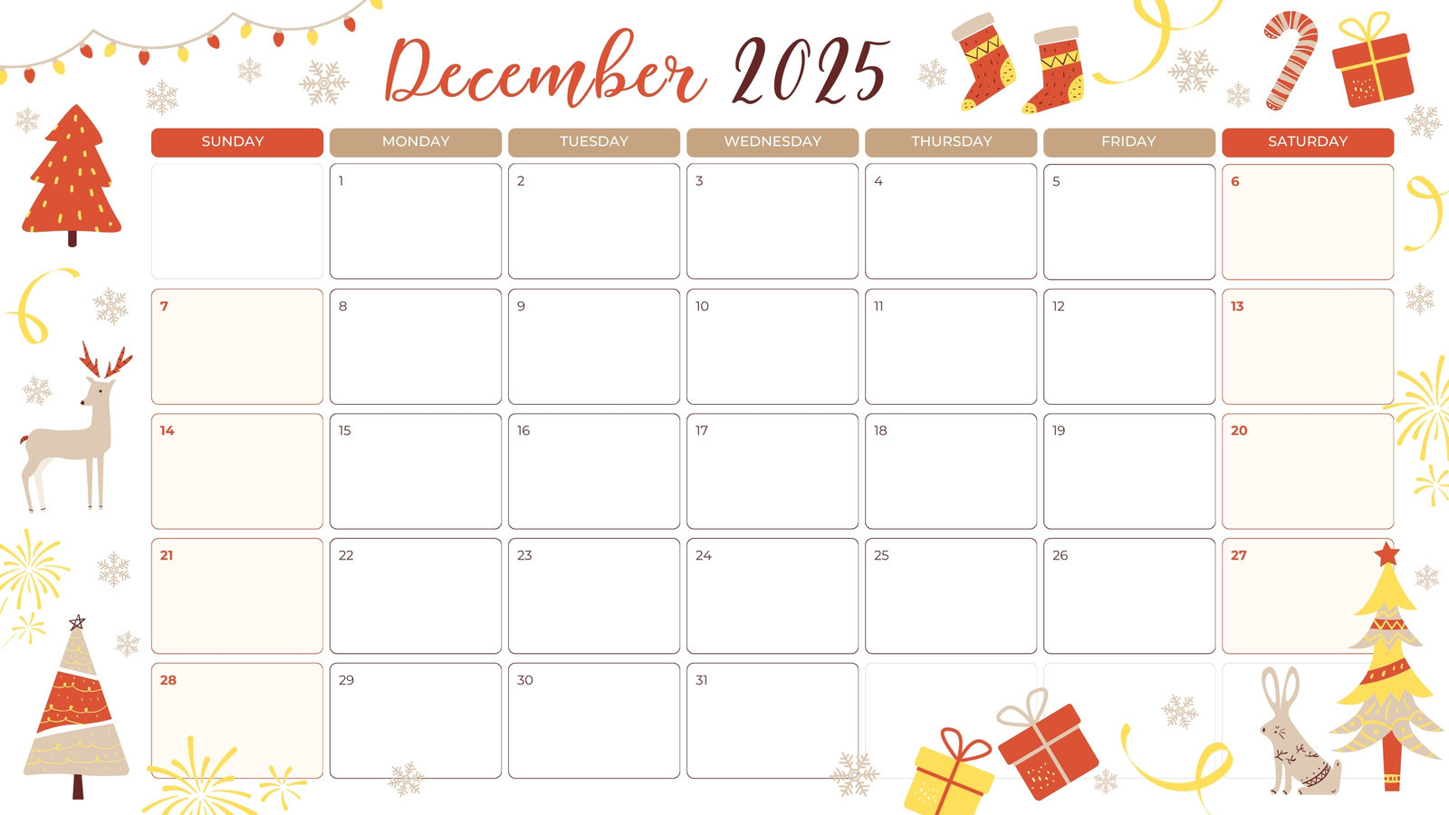 Free Custom Printable Christmas Calendar Templates | Canva throughout December Christmas Calendar Printable