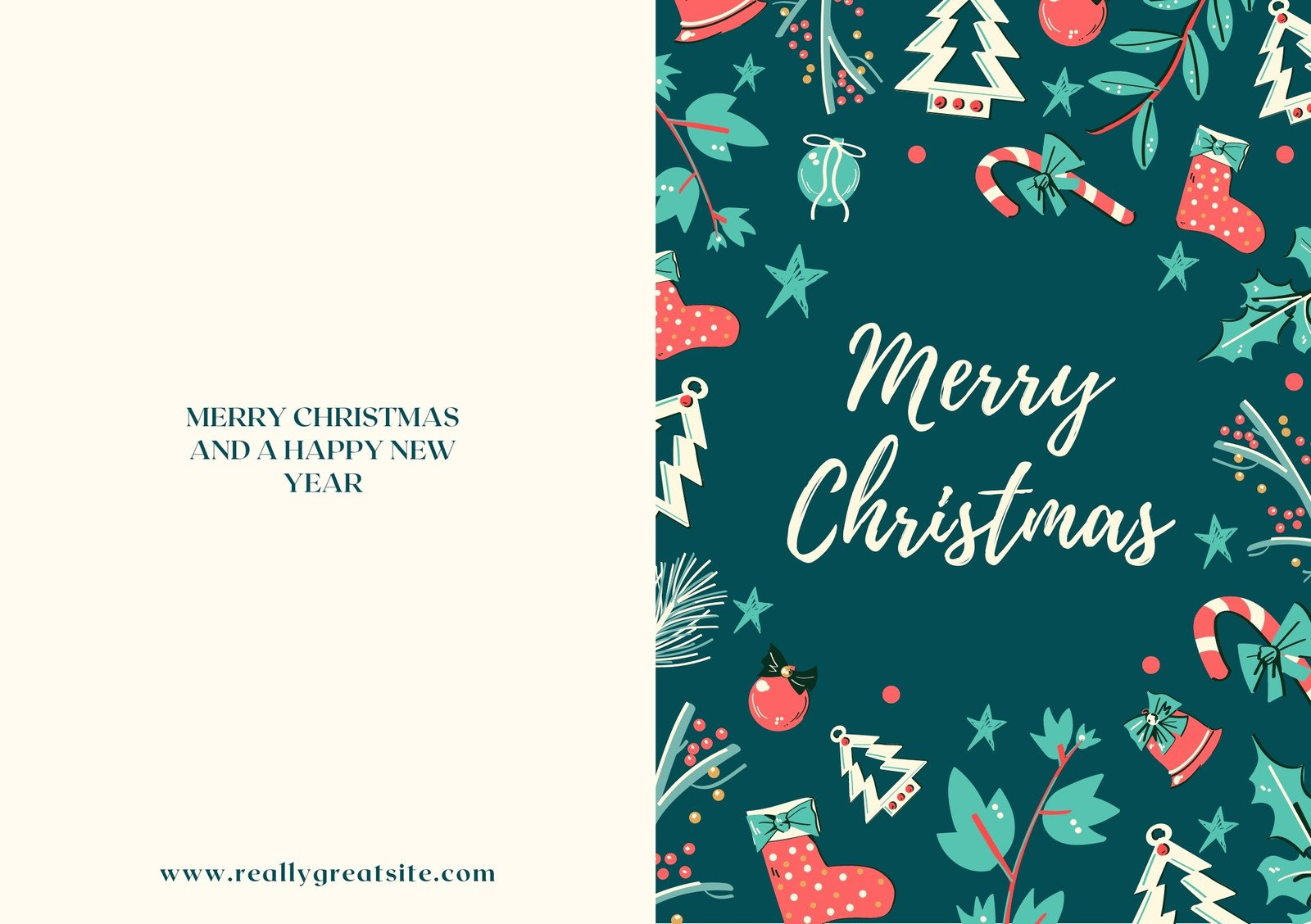 Free Custom Printable Christmas Folded Card Templates | Canva throughout Free Printable Christmas Card Templates For Photos