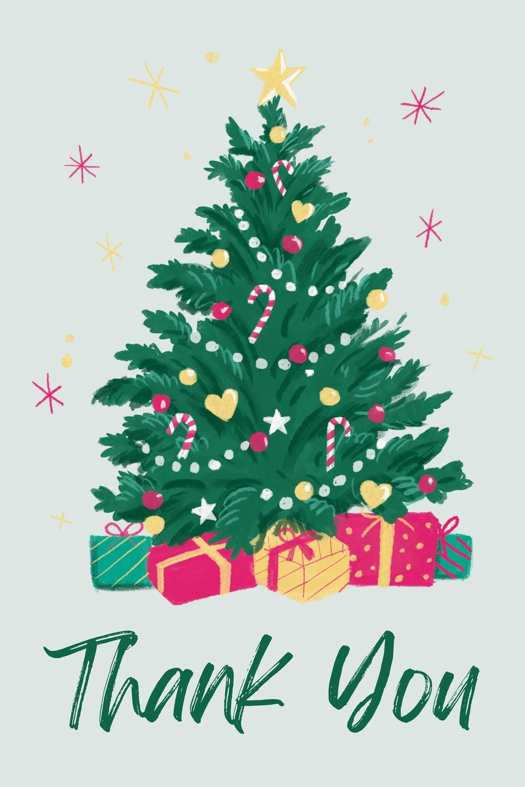 Free Custom Printable Christmas Thank You Card Templates | Canva throughout Free Printable Christmas Thank You Tags