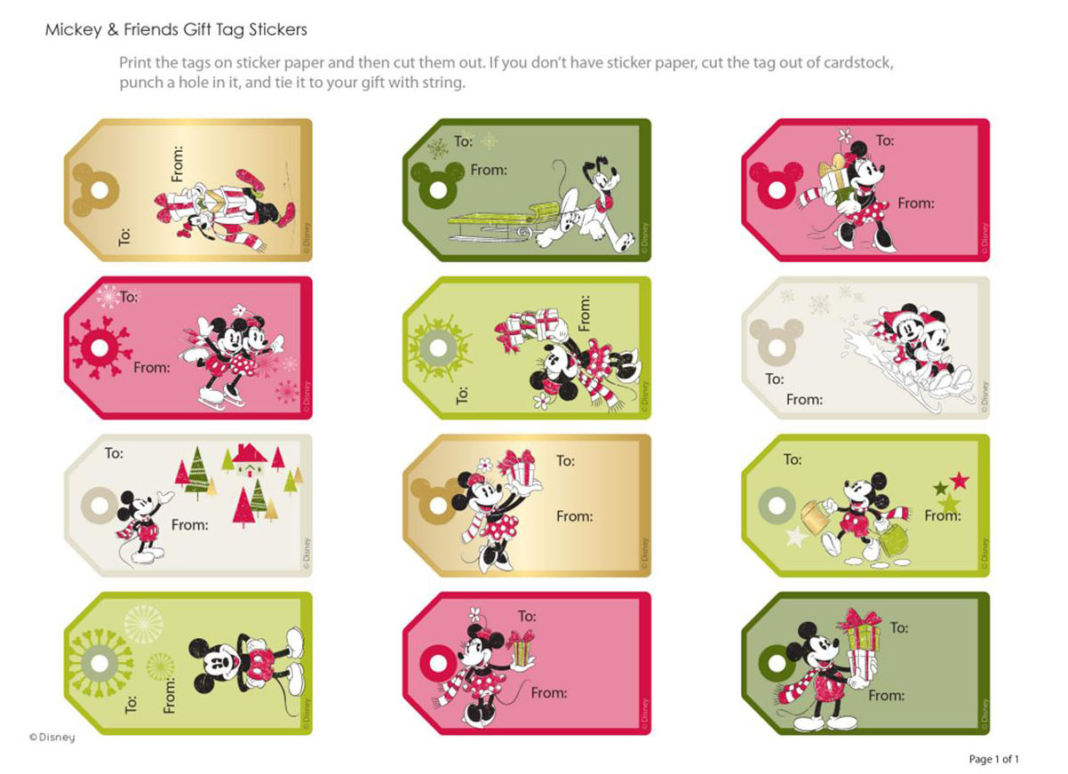 Free Disney Christmas Printables | Disney Momma with Free Printable Disney Christmas Gift Tags