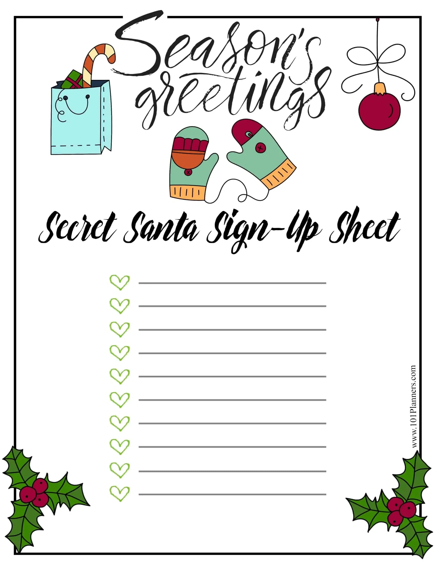 Free Editable Secret Santa Form Template inside Free Printable Christmas Gift Exchange Secret Santa Sign Up Sheet