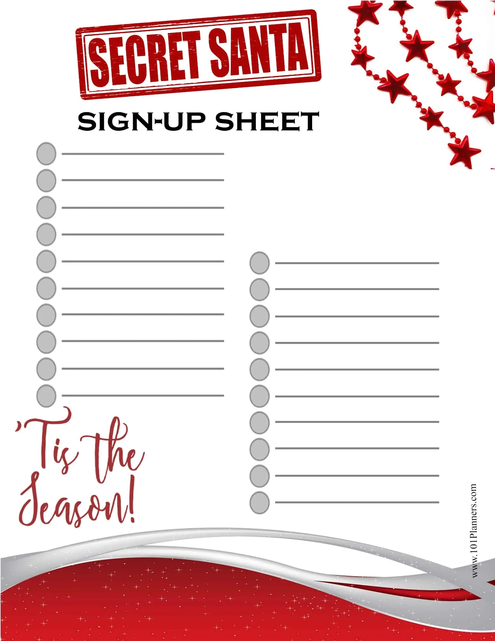 Free Editable Secret Santa Form Template inside Free Printable Christmas Gift Exchange Secret Santa Sign Up Sheet