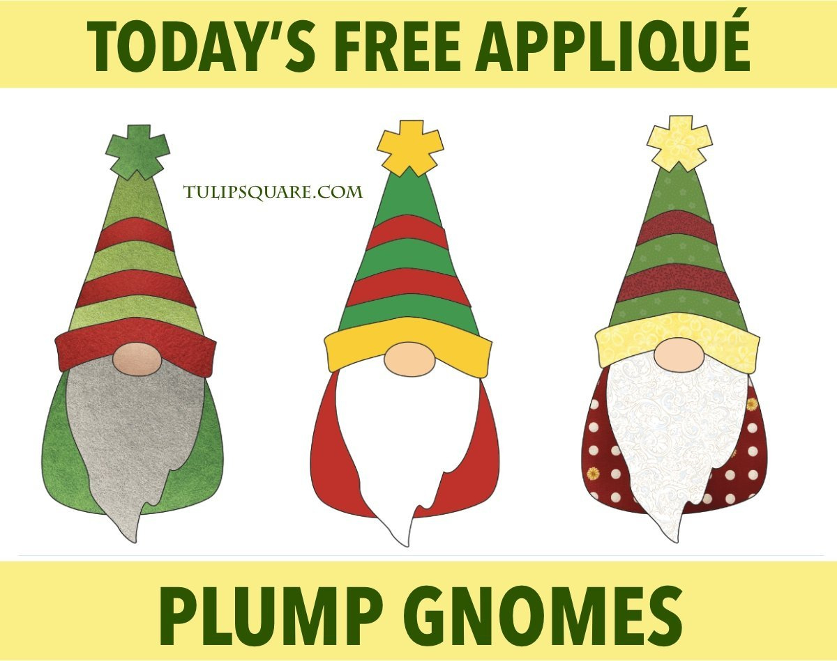 Free Gnome Appliqué Pattern - Tulipsquare inside Printable Christmas Applique Patterns
