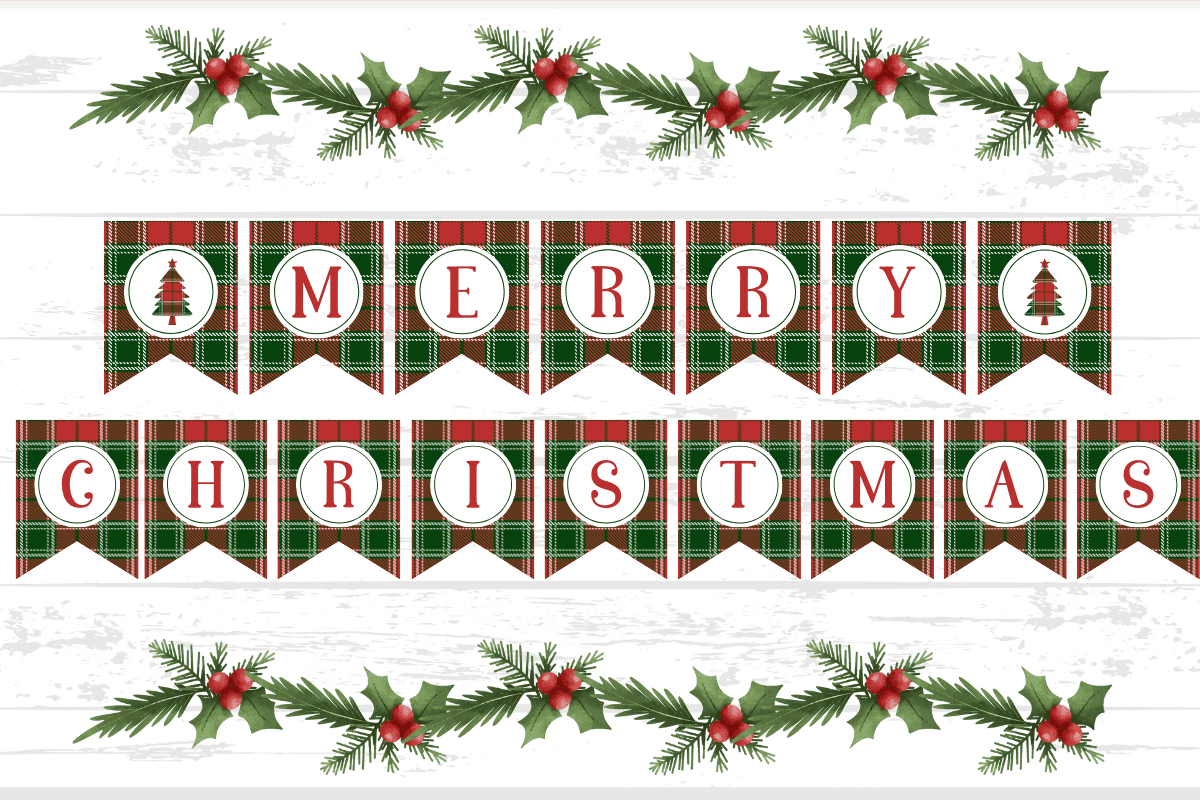 Free Merry Christmas Banner Printables - Prudent Penny Pincher with Free Printable Merry Christmas Banners