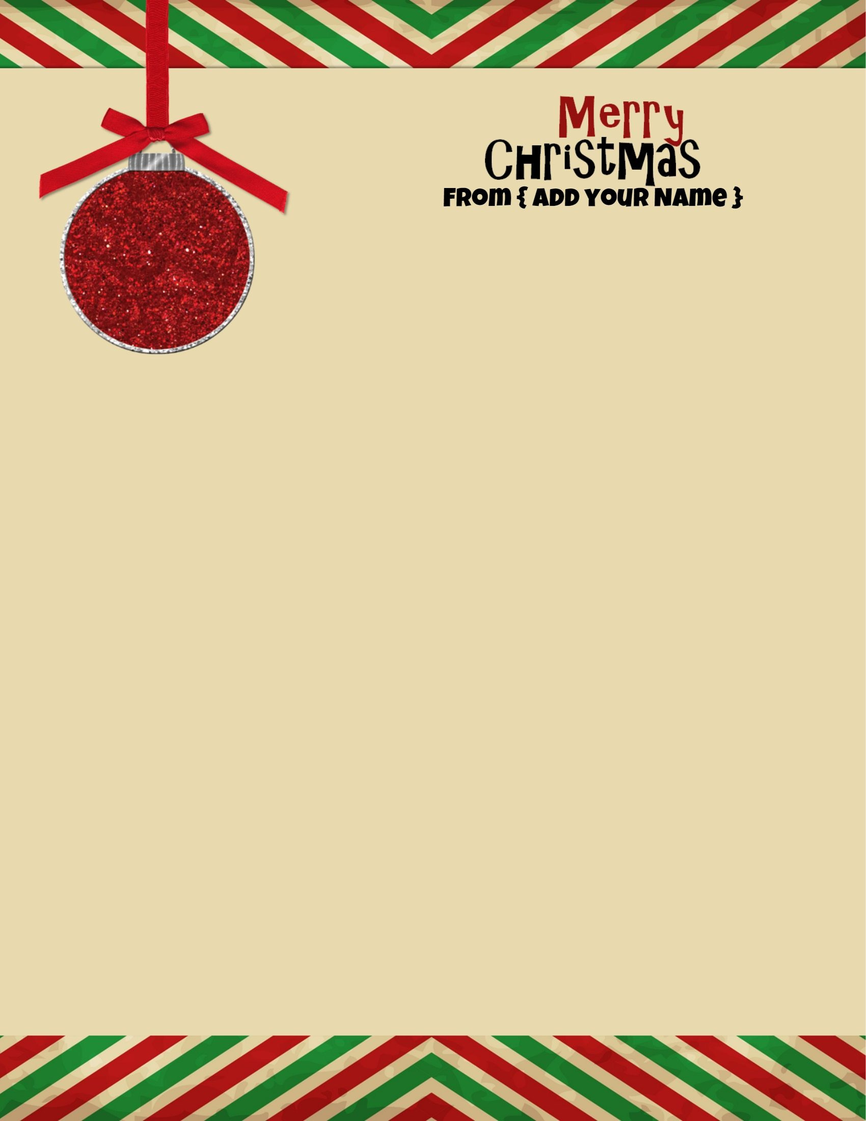 Free Personalized Christmas Stationery with Free Printable Christmas Letterhead Template