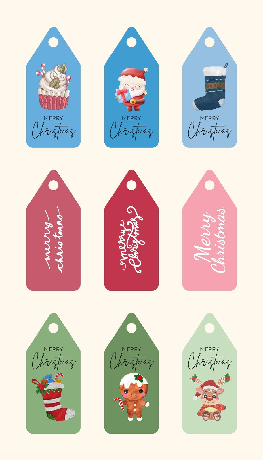 Free, Printable And Customizable Gift Tag Templates | Canva intended for Custom Christmas Tags Printable
