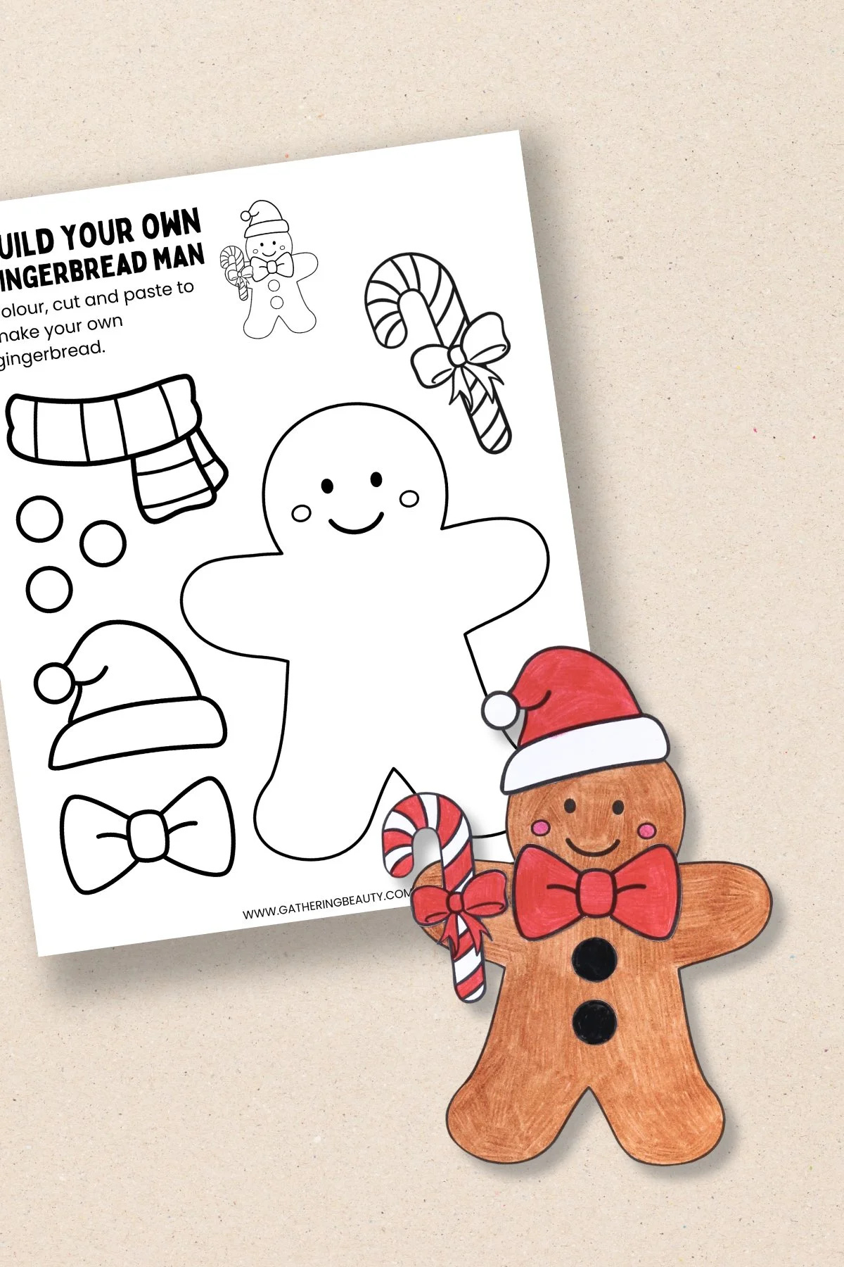 Free Printable Build A Gingerbread Man — Gathering Beauty throughout Printable Christmas Gingerbread Man