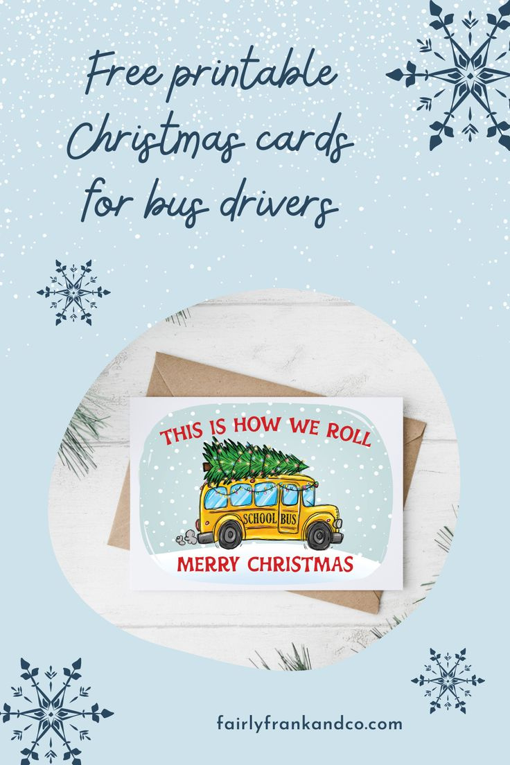 Free Printable Bus Driver Appreciation Card for Free Printable Bus Driver Christmas Card