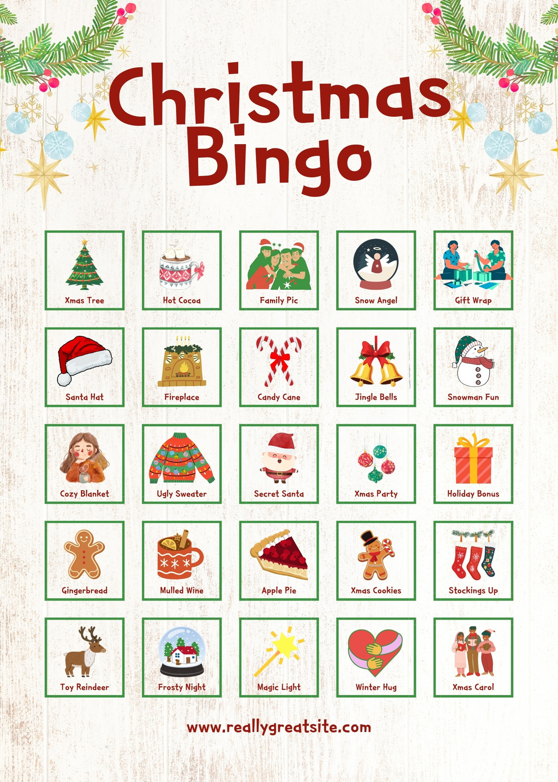 Free Printable Christmas Bingo Card Templates | Canva regarding Printable Christmas Bingo Sheets