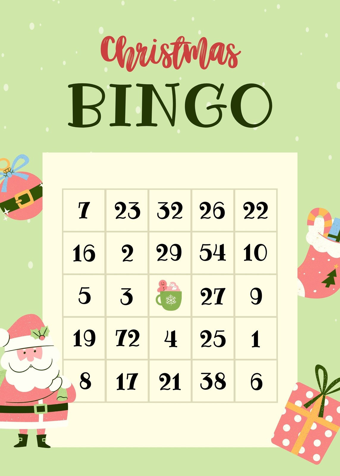 Free Printable Christmas Bingo Card Templates | Canva with Free Printable Christmas Bingo Card For Large Groups