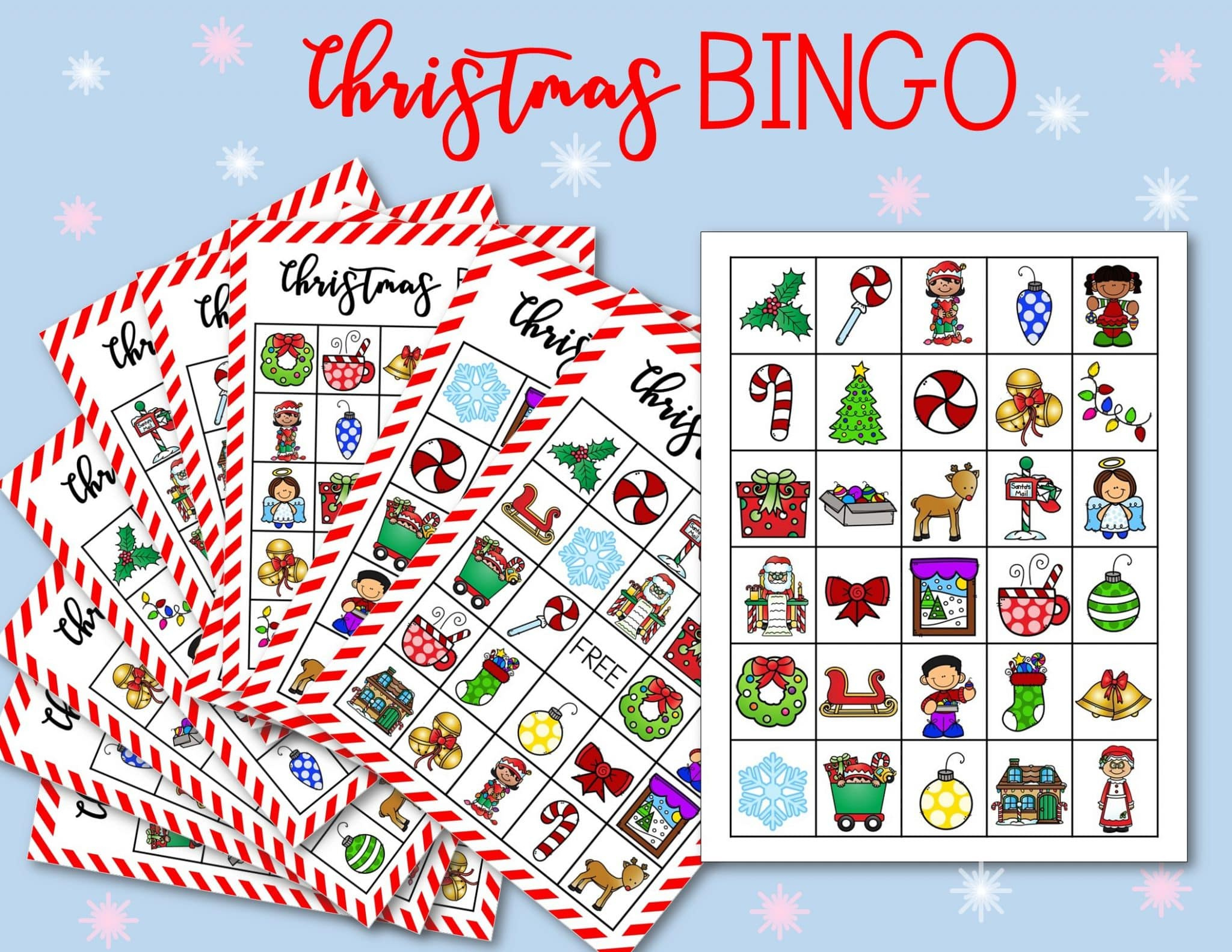 Free Printable Christmas Bingo Cards For Kids &amp;amp; Classrooms - Happy with Free Printable Christmas Bingo Card For Large Groups
