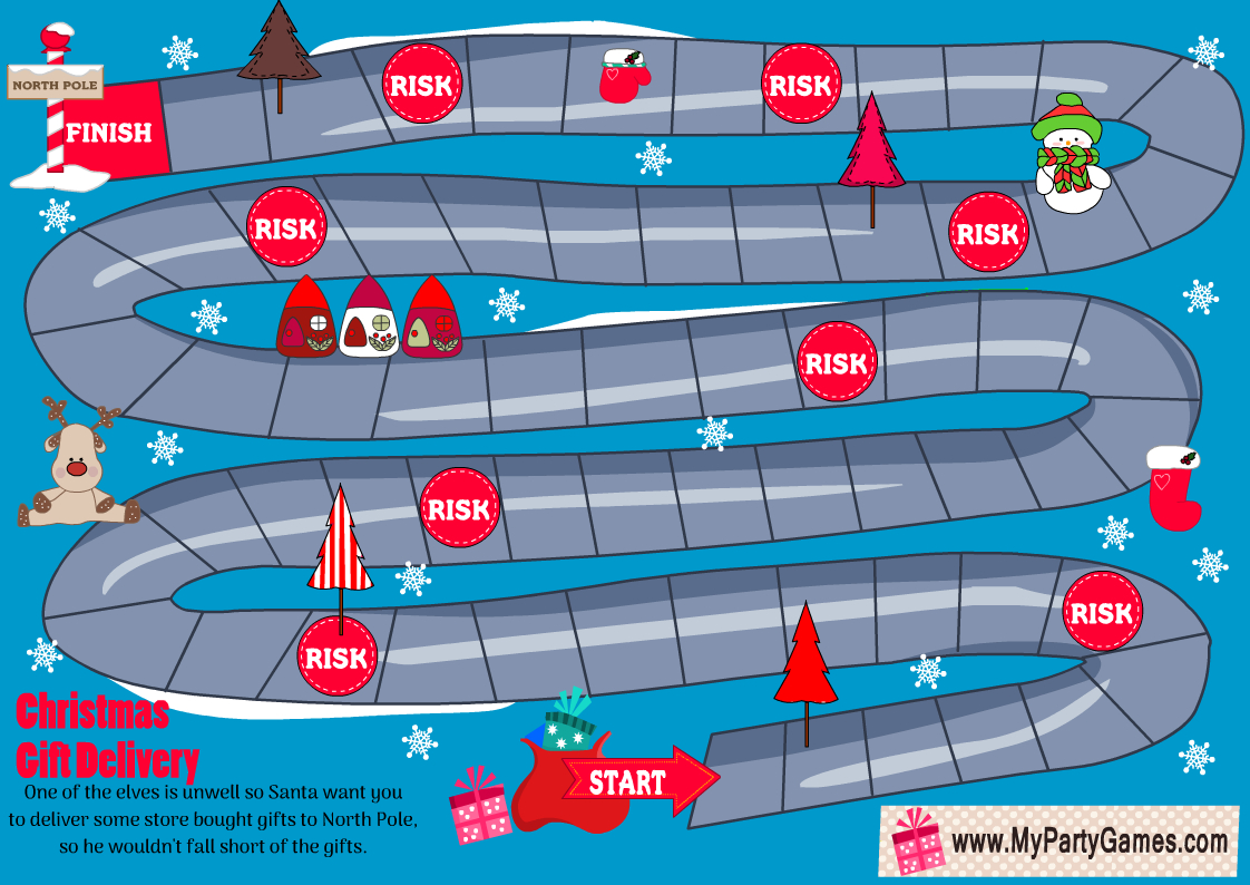 Free Printable Christmas Board Game For Kids within Free Printable Christmas Board Games