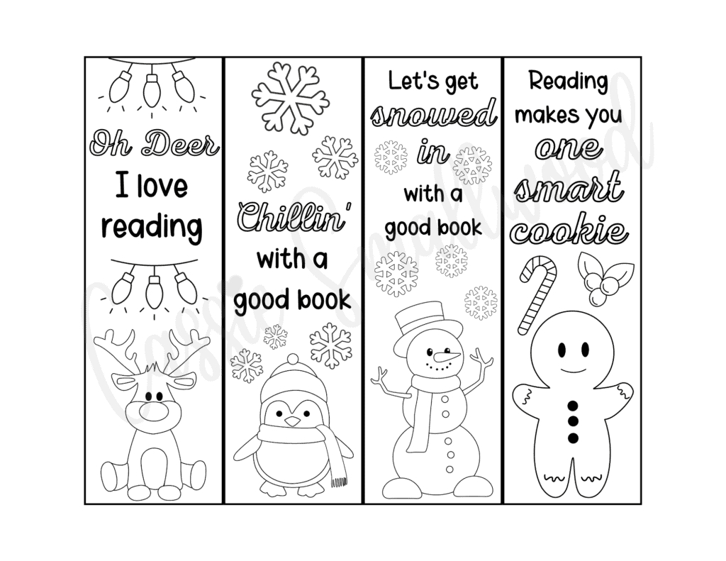 Free Printable Christmas Bookmarks - Cassie Smallwood for Printable Christmas Bookmarks To Color