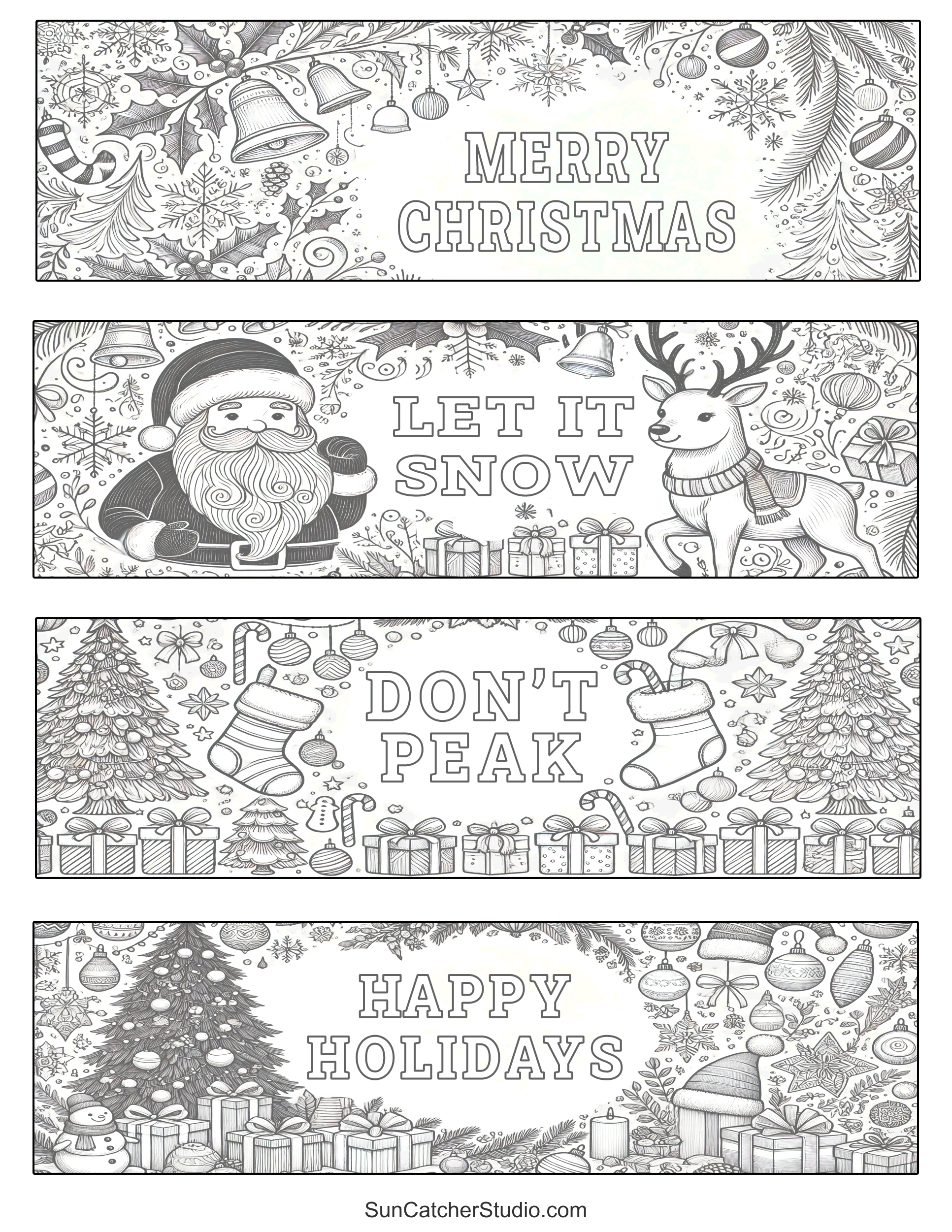 Free Printable Christmas Bookmarks (To Print &amp;amp; To Color) – Free within Printable Christmas Bookmarks To Color