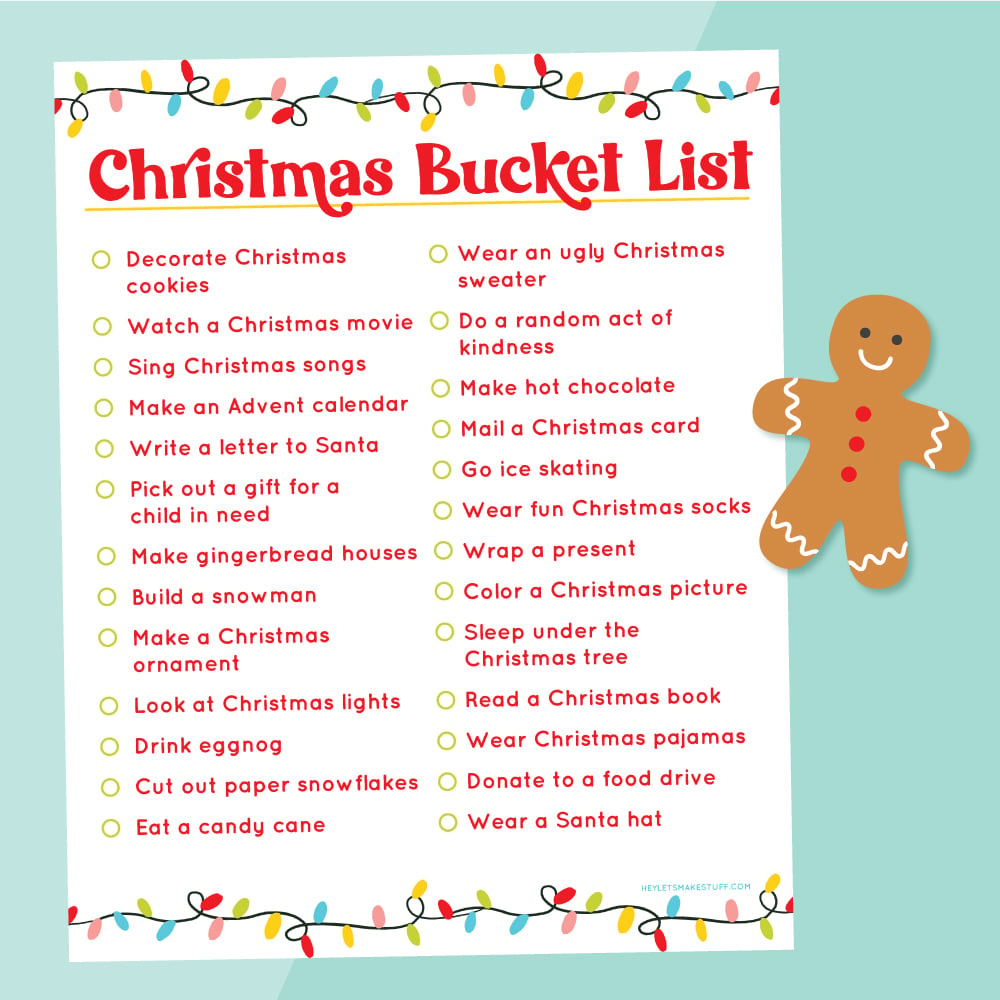 Free Printable Christmas Bucket List With Christmas Activities within Free Printable Christmas Bucket List