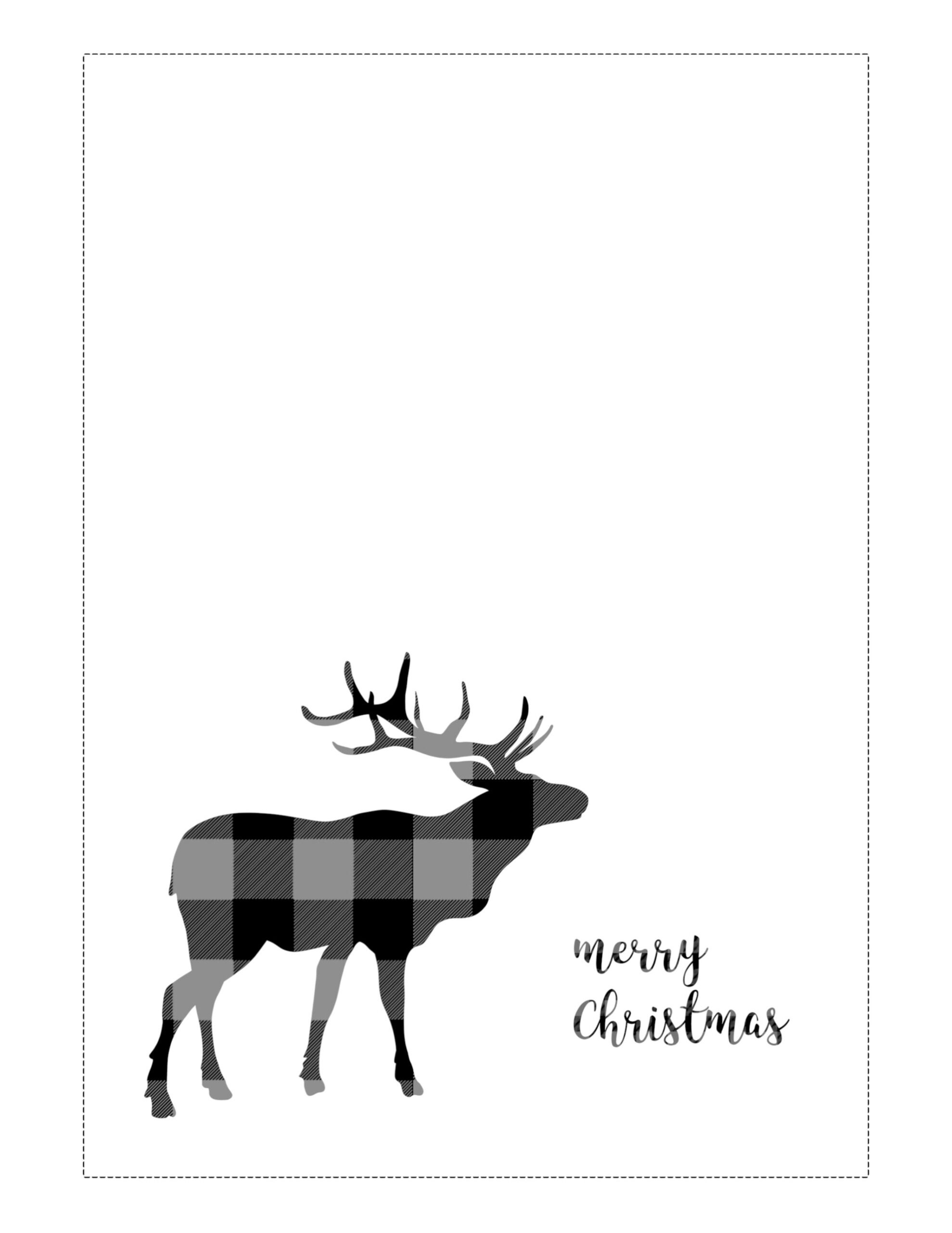 Free Printable Christmas Cards (Basic) - Paper Trail Design with Printable Black and White Christmas Card