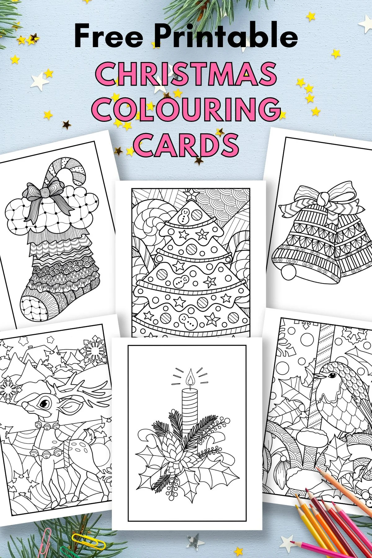 Free Printable Christmas Cards To Colour — Gathering Beauty in Free Printable Printable Christmas Card To Color