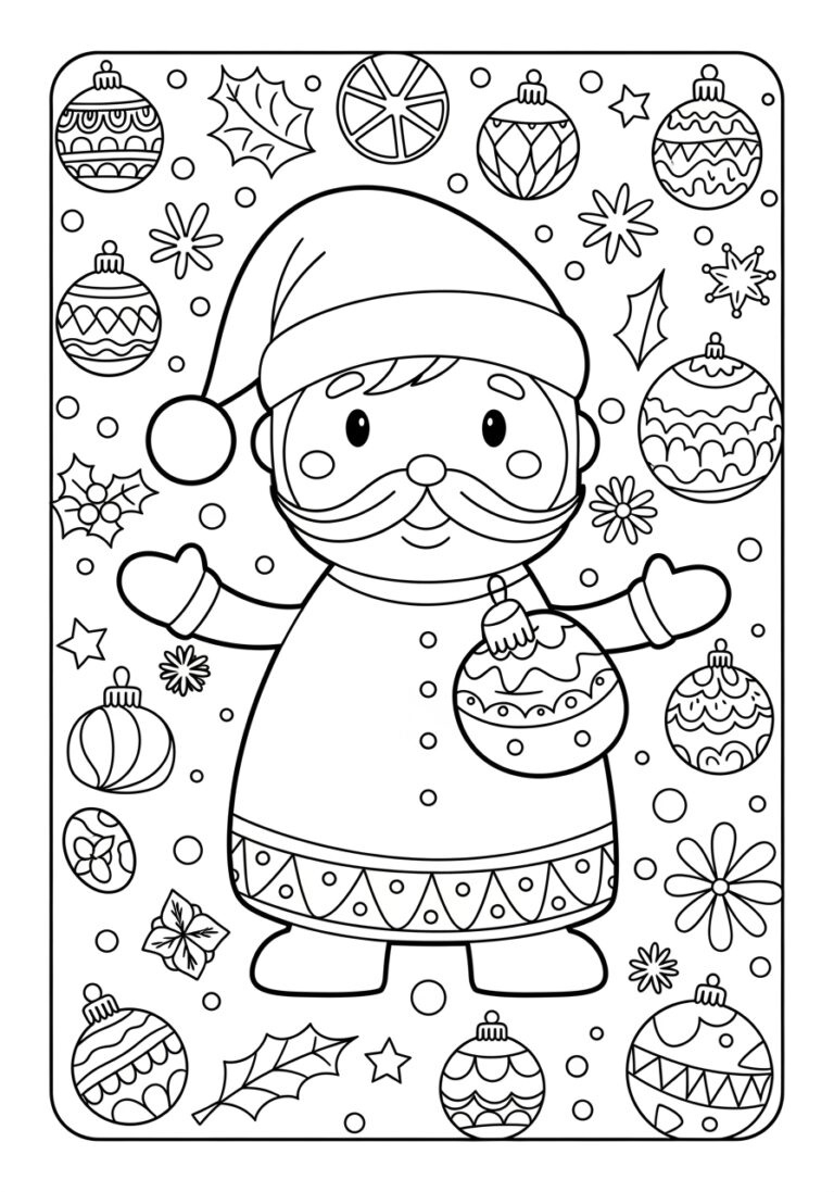 Free Printable Christmas Coloring Page For Adults for Printable Christmas Pictures For Adults