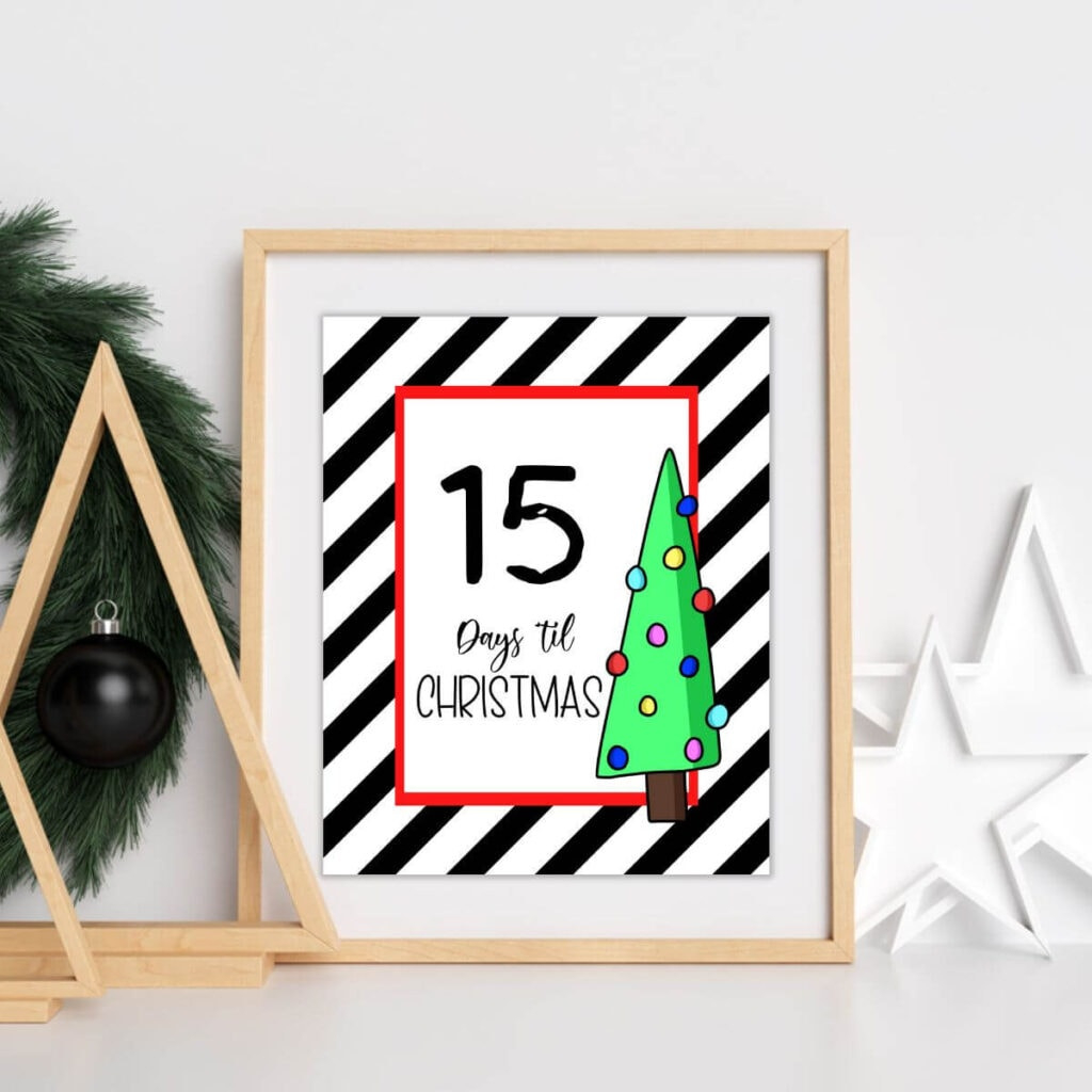 Free Printable Christmas Countdown - Days &amp;#039;Til Christmas Sign regarding Days Till Christmas Printable