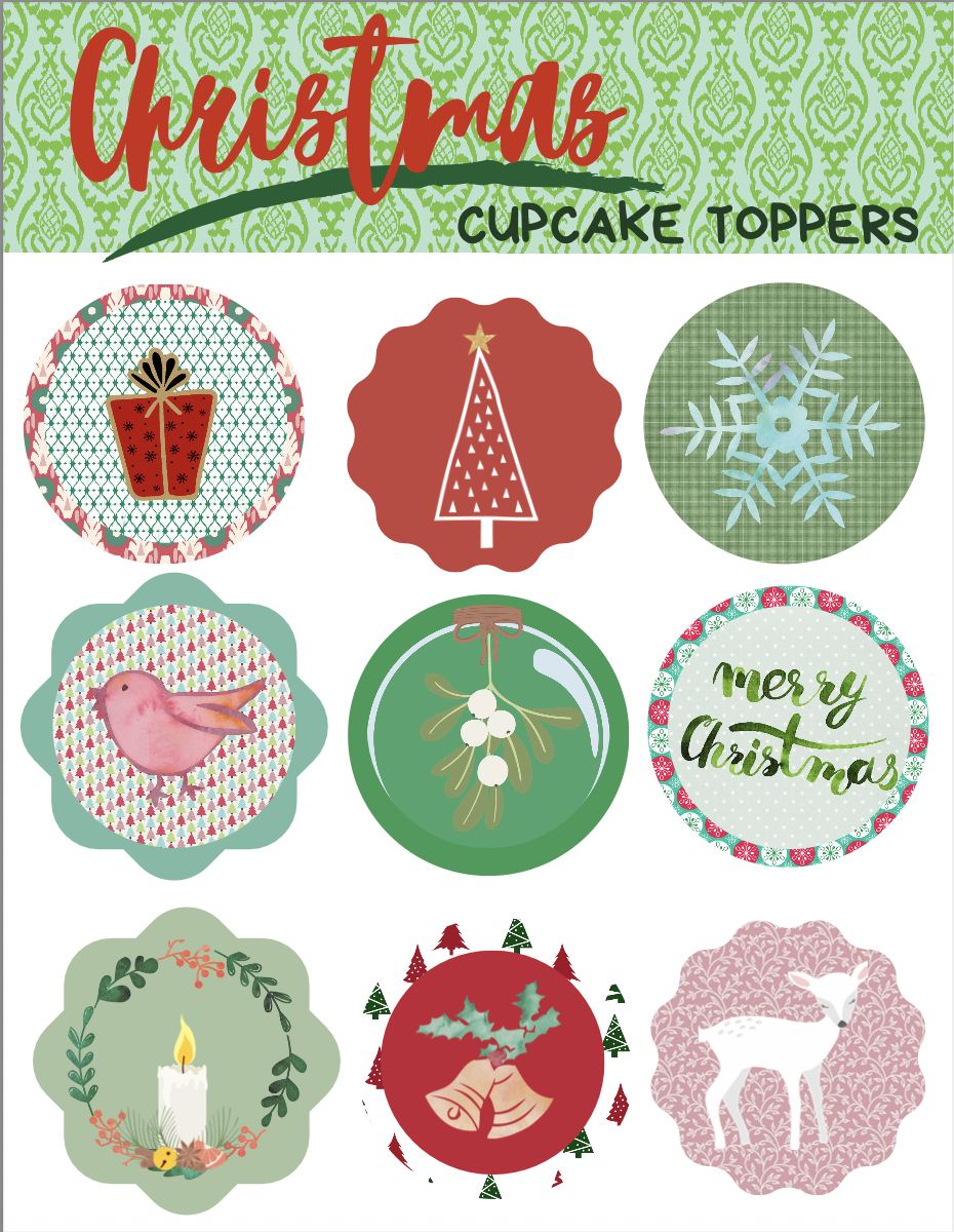 Free Printable Christmas Cupcake Toppers with Free Printable Christmas Cupcake Toppers