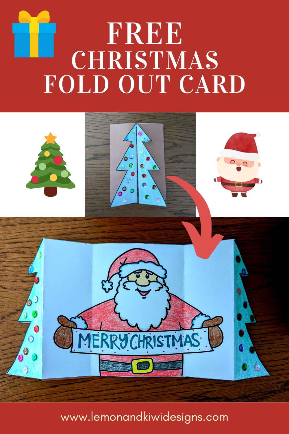 Free Printable Christmas Fold Out Cards - Lemon And Kiwi Designs with Foldable Printable Christmas Card