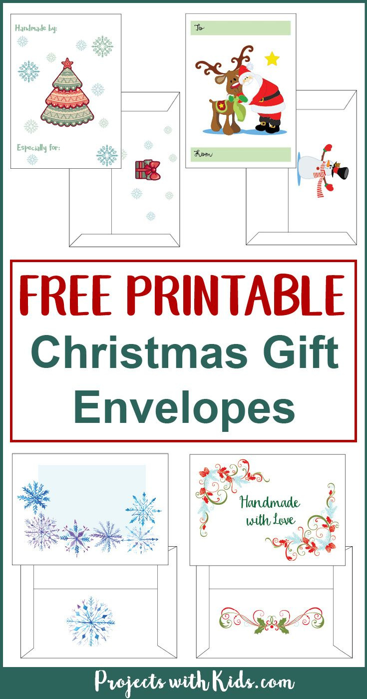 Free Printable Christmas Gift Envelopes in Free Printable Christmas Envelope Templates