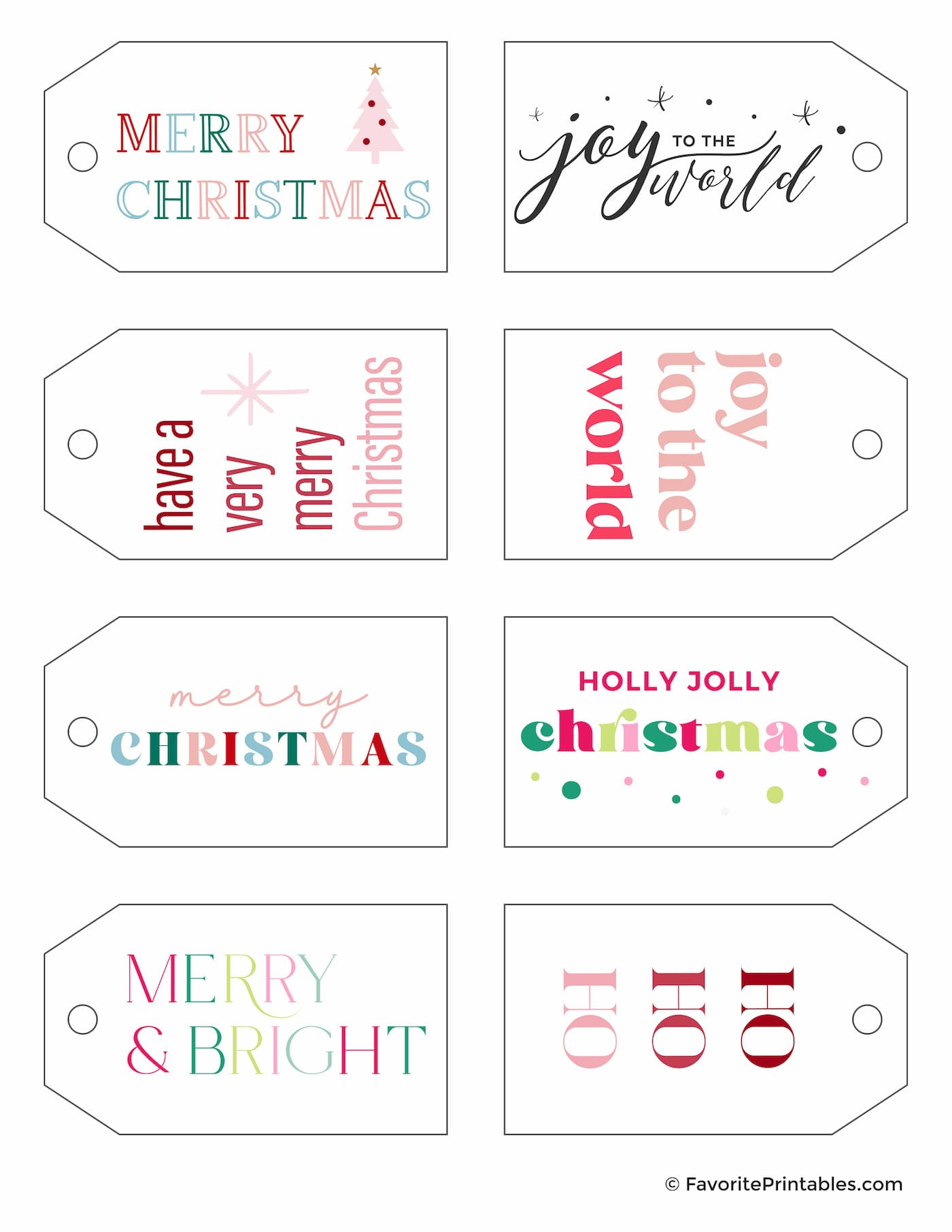 Free Printable Christmas Gift Tags - Favorite Printables inside Free Printable Merry Christmas Gift Tags