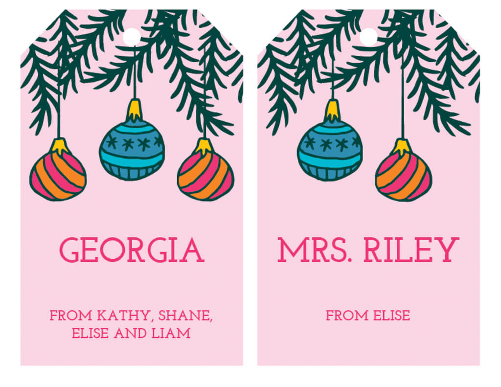 Free Printable Christmas Gift Tags In Pink - Editable - Merriment with Personalized Christmas Tags Printable