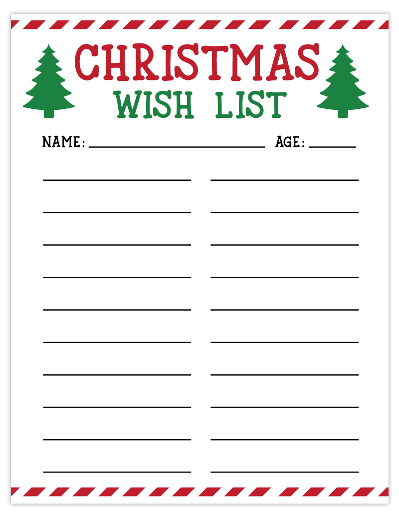Free Printable Christmas List | Wish List For Kids - Pjs And Paint for Free Printable Christmas List For Kids