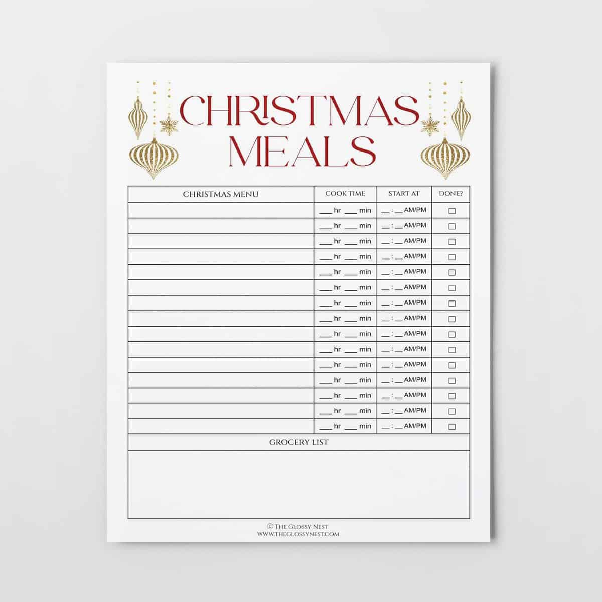 Free Printable!} Christmas Meal Planner Printable To Prep A Feast regarding Free Printable Christmas Dinner Menu Template