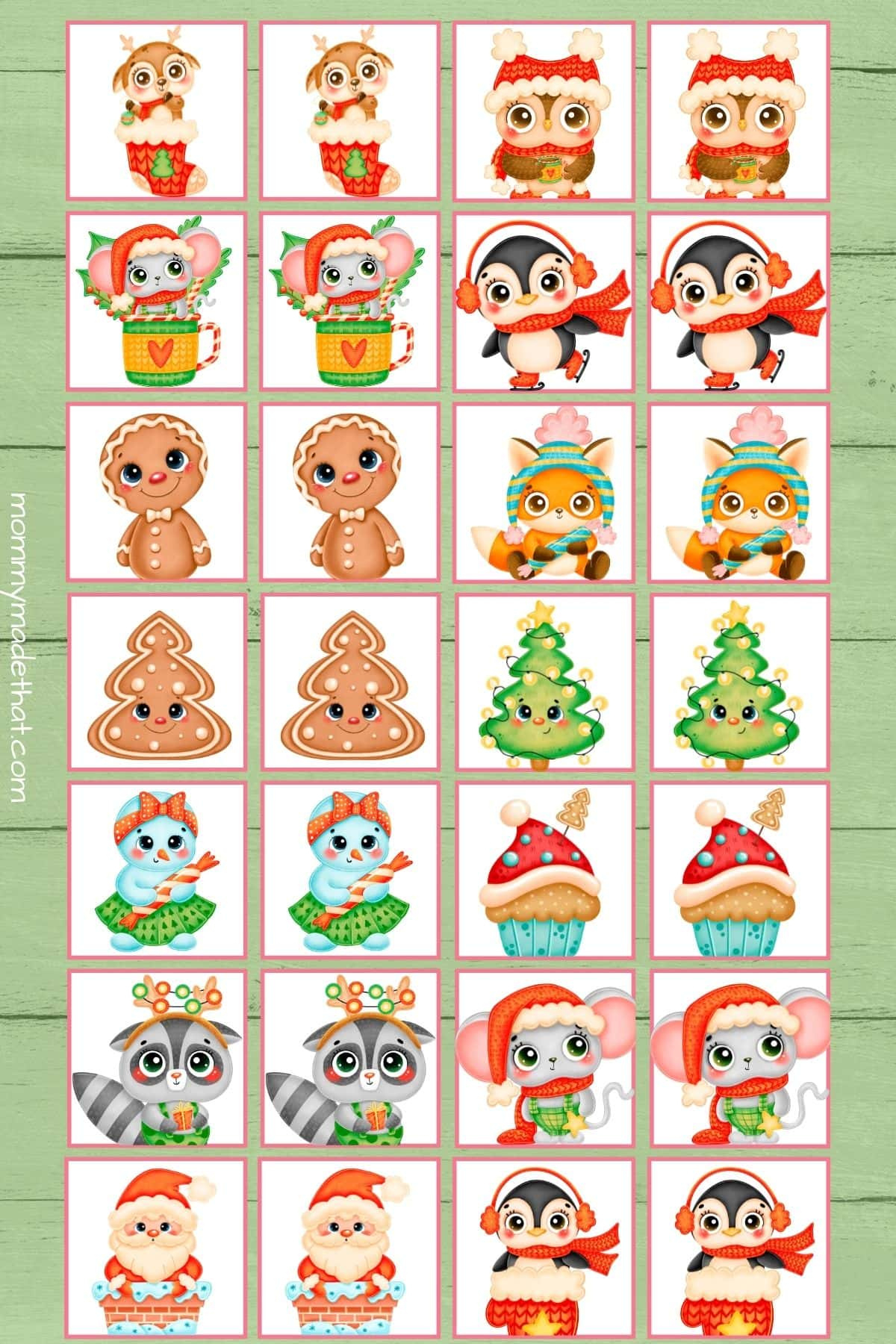 Free Printable Christmas Memory Game pertaining to Printable Christmas Match Game