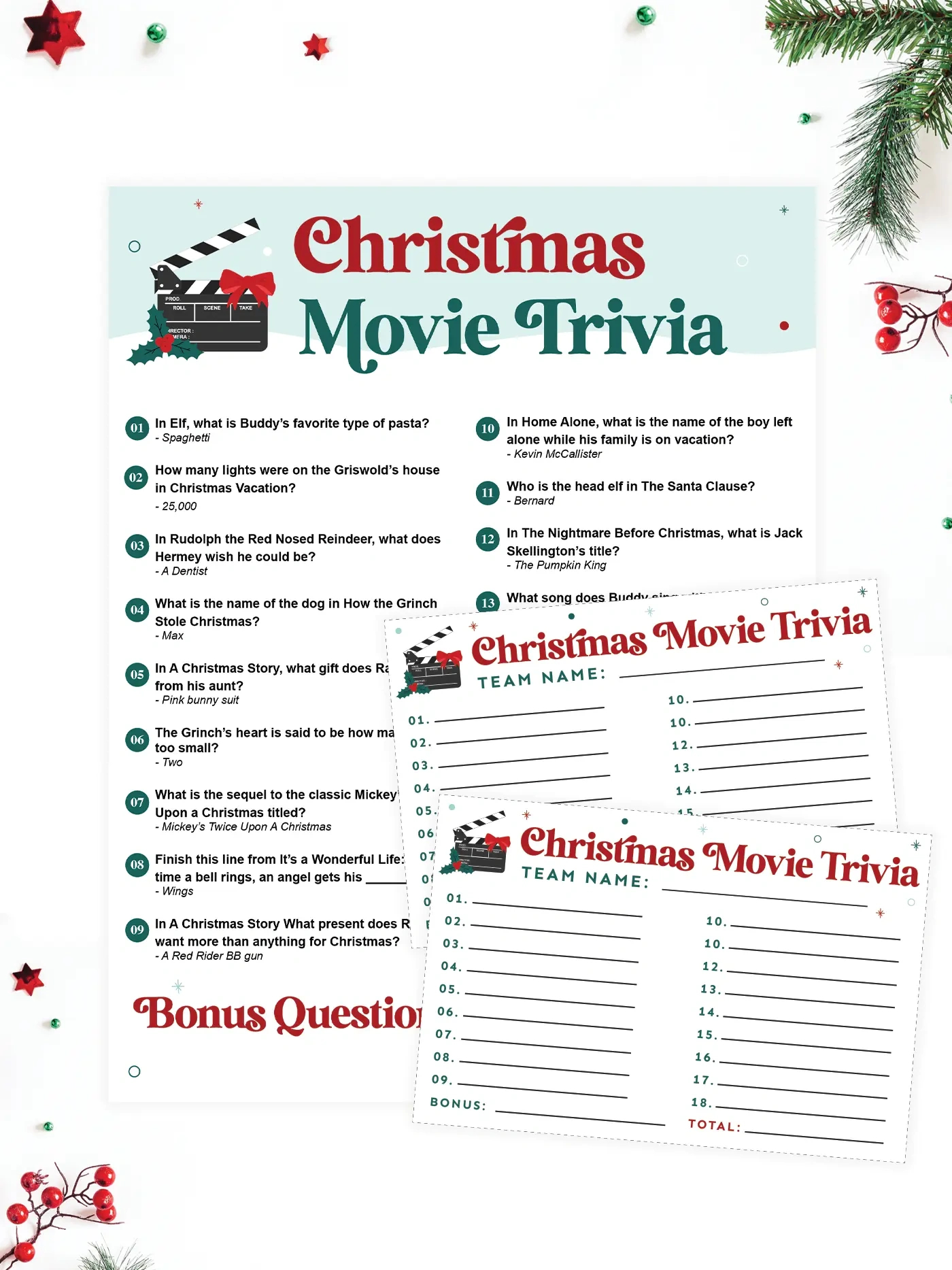Free Printable Christmas Movie Trivia - Questions And Answers with regard to Free Christmas Movie Trivia Printable