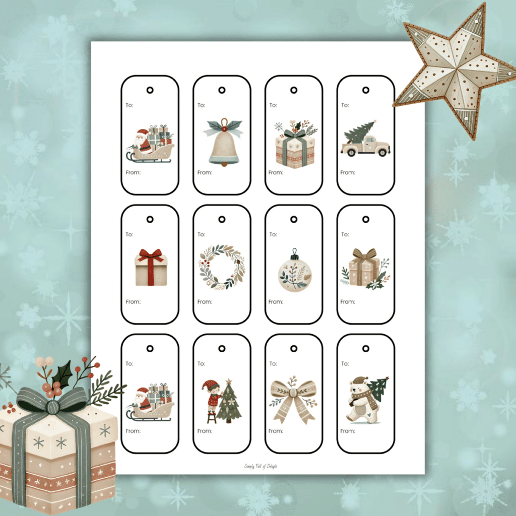 Free Printable Christmas Name Tags (Instant Download) - Simply with regard to Name Tags Christmas Printable