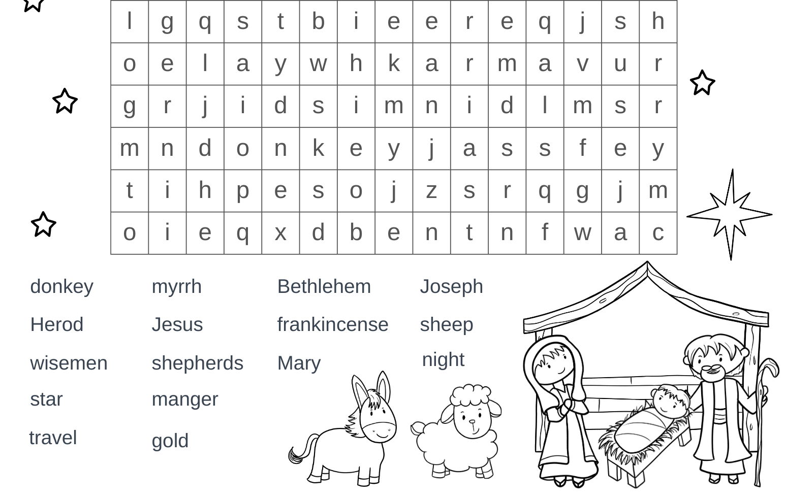 Free Printable Christmas Nativity Word Search - Out Upon The Waters pertaining to Free Printable Religious Christmas Word Search