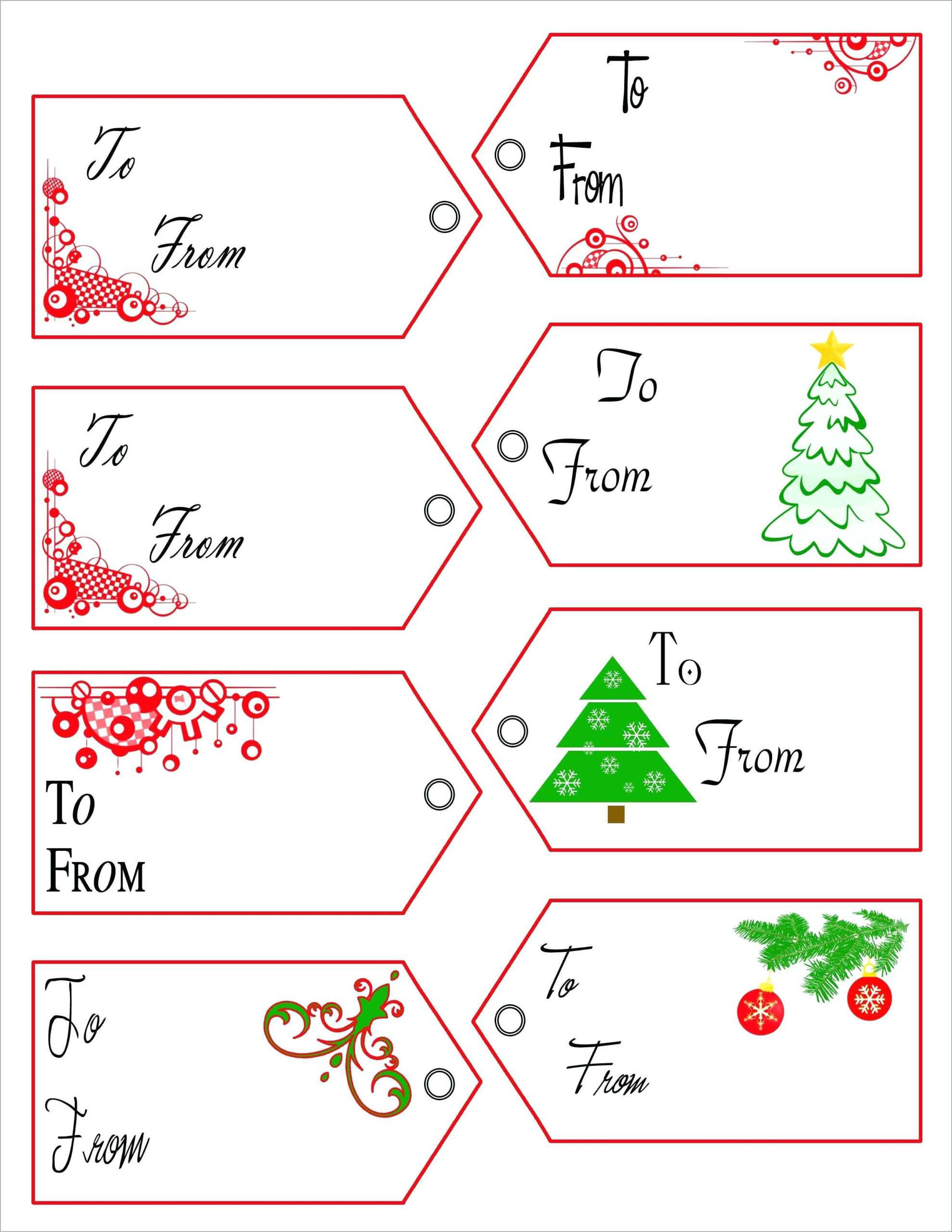 Free Printable Christmas Present Gift Tags - Printable Party Favors regarding Free Printable Christmas Gift Tag Templates For Word